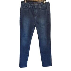 Soft Surroundings Dark Wash Pull On Blue Jeans Size S Stretch Classic 5 Pocket